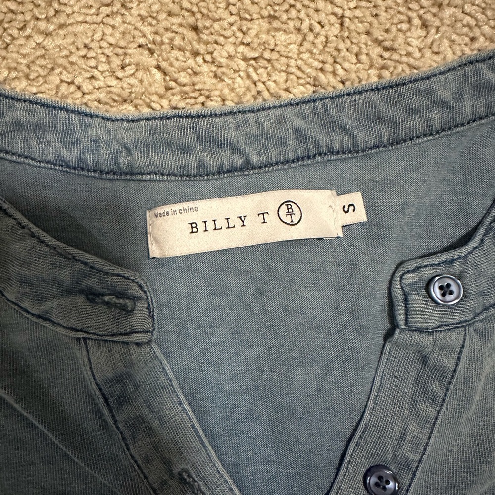 Blue Button-Up T-Shirt - Picture 3 of 3